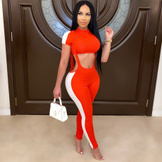 Sexy Crop Top+Strap Pants Slim Two Piece Sets SH-390319