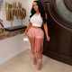 PU Leather Tassel Bodycon Shorts MA-Y495