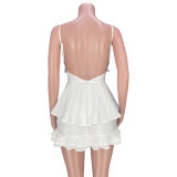 Sexy Ruffled Backless One Piece Cullottes MDF-5319