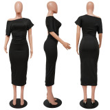 Sexy Solid Color Slim Midi Dress YF-10150