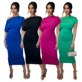 Sexy Solid Color Slim Midi Dress YF-10150