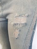 Plus Size Denim Ripped Hole Jeans Pants LX-5518