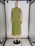 Plus Size Ribbed Tank Top+Long Cloak+Shorts 3 Piece Sets ZDF-31210D