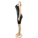 Sexy Hot Drilling One Shoulder Night Club Dress BY-5778