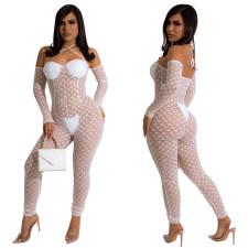 Sexy Halter Lace See-through Nightclub Jumpsuit YF-K10103