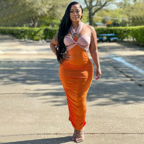 Contrast Color Sexy Slim Maxi Dress YF-10133
