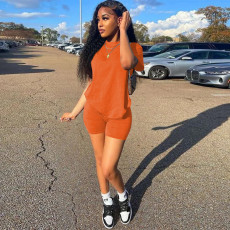 Solid T Shirt And Shorts Two Piece Sets MEM-88446