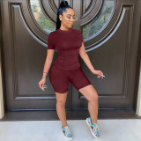 Solid T Shirt And Shorts Two Piece Sets OMY-81024