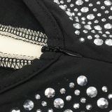 Hot Drilling Sleeveless Night Club Midi Dress BY-5808