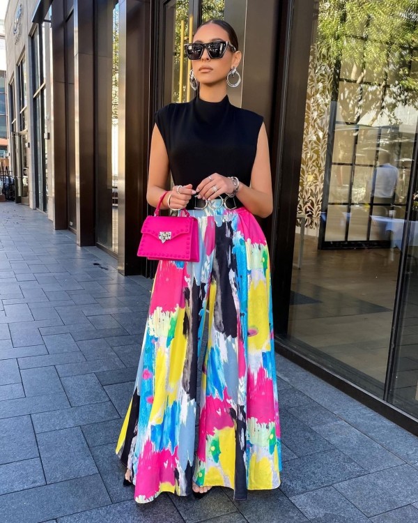 Casual Graffiti Print Wide Leg Pants LSD-82081