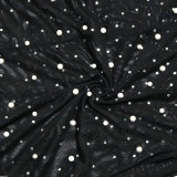 Sexy Mesh Beading Spaghetti Strap Night Club Dress SH-390355