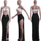 Sexy Tube Top High Split Maxi Skirt 2 Piece Sets YS-S820