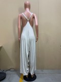 Solid Sleeveless Loose Strap Jumpsuit OLYF-6106