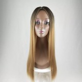 Gradient Color Middle Part Long Straight Wigs BMJF-K10