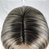 Gradient Color Middle Part Long Straight Wigs BMJF-K10