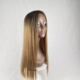 Gradient Color Middle Part Long Straight Wigs BMJF-K10