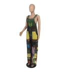 Plus Size Printed Sleeveless Strap Loose Jumpsuit ZDF-31225X