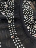 Shiny Rhinestones Mesh Long Sleeve Jumpsuit ME-8168