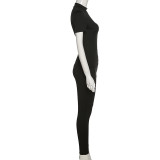 Slim Fit Short Sleeve And Pants Two Piece Set XEF-K21S12756