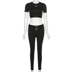 Fashion Slim Crop Top And Pants 2 Piece Sets XEF-K22S11959