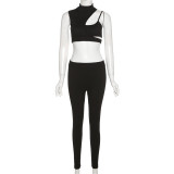 Sexy Hollow Slim Tank And Pants 2 Piece Sets XEF-K22S12747