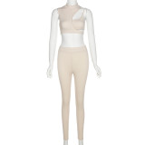 Sexy Hollow Slim Tank And Pants 2 Piece Sets XEF-K22S12747