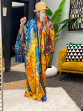 Casual Printed Long Cloak Coat (Without Belt) NNWF-10173
