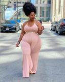 Plus Size Ruffled Halter Jumpsuit (Without Belt)ME-6074
