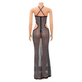 Sexy Nightclub Hot Diamond Irregular Hollow Dress GOSD-OS6785