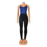 Fashion Sexy Color Block Sling Tight Jumpsuit GOSD-OS6346