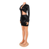Sexy Slim Long Sleeve Two Piece Skirt Suit GOSD-OS6571