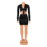Sexy Slim Long Sleeve Two Piece Skirt Suit GOSD-OS6571