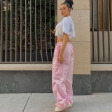 Solid Drawstring Casual Loose Pants FL-22013