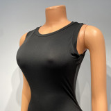 Solid Casual Sports Sleeveless Jumpsuit GOSD-XM1185