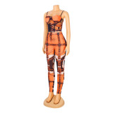Fashion Sexy Print Camisole And Pants Two Piece Set GOSD-OS6191
