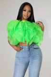 Sexy Petal Cascade Crop Top MUE-3381