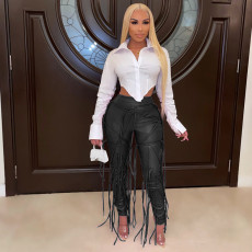 Sexy Rope PU Leather Pants GWDS-211108