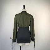 Long Sleeve Zip Colorblock Dress GWDS-220382