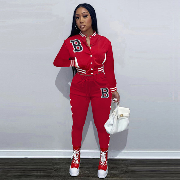 Casual Baseball Jacket And Pants 2 Piece Sets WSYF-5951