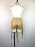Sexy PU Leather Rope Woven Shorts GWDS-220438