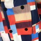Plus Size Fashion Plaid Print Coats GWDS-K3084