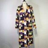 Plus Size Fashion Plaid Print Coats GWDS-K3084