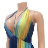 Sexy Printed Halter Romper GOSD-1286