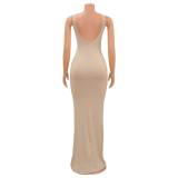 Sexy Hot Drilling Sleeveless Long Evening Dress GOSD-6792