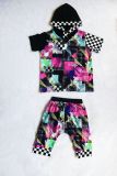 Kids Printed Hooded Top Shorts Two Piece Set GYMF-YM062 