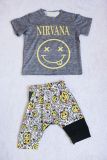 Kids Cartoon Print Short Sleeve Two Piece Set GYMF-YM061