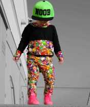Kids Cartoon Long Sleeve Hooded Two Piece Pants Set GYMF-YM049