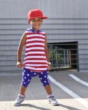Kids Printed Sleeveless Hooded Two Piece Set GYMF-YM026
