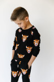 Kids Printed Pullover Sweatshirt And Pants Two Piece Set GYMF-YM019