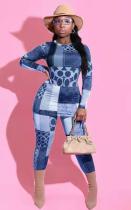 Printed Long Sleeve Two Piece Pants Set YF-9997